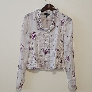 Javier  Simorra Barcelona sheer silk blouse size 6